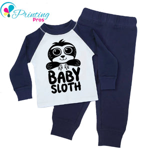 Personalised Sloth Birthday Pyjamas Custom Name Gifts Boys