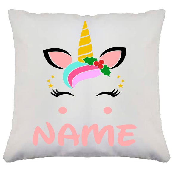 Personalised Girl Unicorn Hollybush Unicorn Cushion Cover Birthday Gift Present Custom