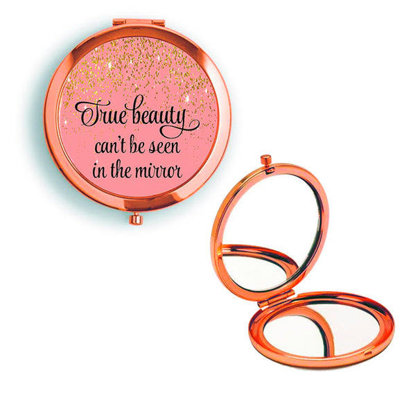 Compact Mirror True Beauty Sparkle Rose Gold / Gold