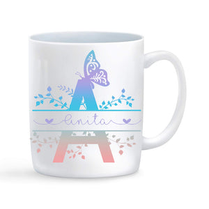 Monogram Name Initial Cup Mug Wine Personalised Secret Santa