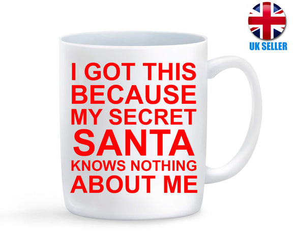 SECRET SANTA Knows Nothing MUG Funny Novelty Christmas Fun Present New Gift