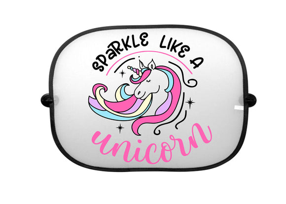 Personalised Sparkle Like A Unicorn Car Sun Shade, Girls Kids Baby Sun Shade Visor