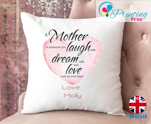 Personalised Mum Cushion Cover Flowers Mother Mum Gift Birthday Pillow