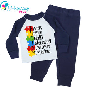 Personalised Autism Birthday Pyjamas Custom Name Gifts Boys