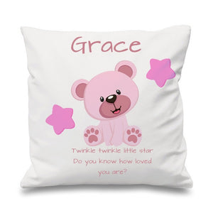 Baby girl Personalised Cushion - Baby Deals