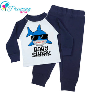 Personalised Baby Shark Birthday Pyjamas Custom Name Gifts Boys