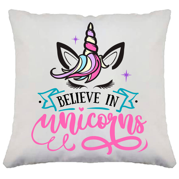 Personalised Girl Unicorn Believe In Unicorns Cushion Cover Birthday Gift Present Custom