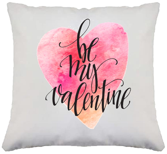 BE MY VALENTINE LOVE HEART WATERCOLOUR CUSTOM PILLOW CUSHION VALENTINES DAY PRESENT GIFT