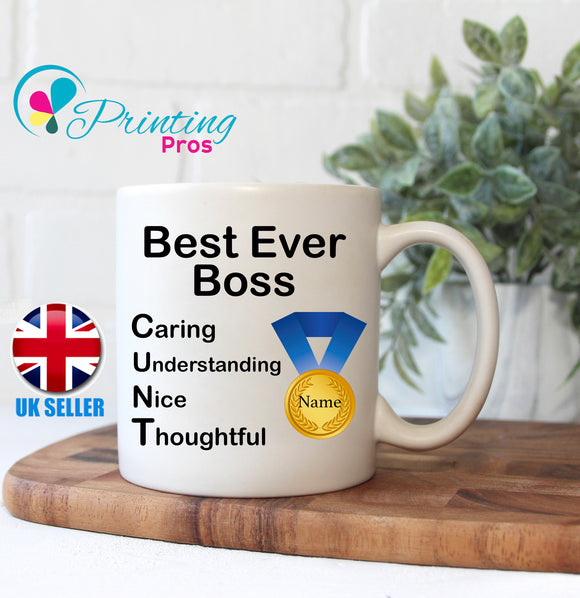 SECRET SANTA BOSS GIFT MUG PERSONALISED MANAGER SUPERVISOR RUDE OFFICE FUN WORK