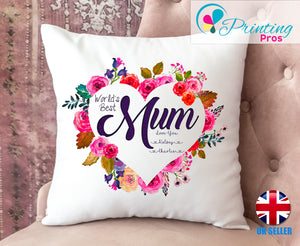 Copy of Personalised Mum Cushion Cover Flowers Mother Mum Gift Birthday Pillow