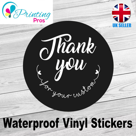 Thank You Stickers Hand Made Labels Business Wedding Purchase Round