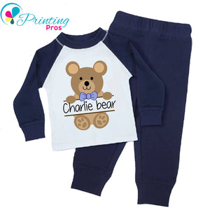 Personalised Baby Bear Birthday Pyjamas Custom Name Gifts Boys