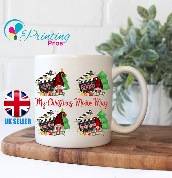 Personalised Movie Tea / Coffee Mug Gonk Gnome Christmas Gift Idea Secret Santa