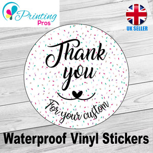 Thank You Stickers Hand Made Labels Business Wedding Purchase Round Heart