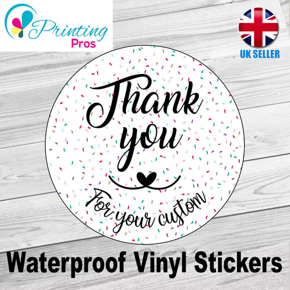 Thank You Stickers Hand Made Labels Business Wedding Purchase Round Heart