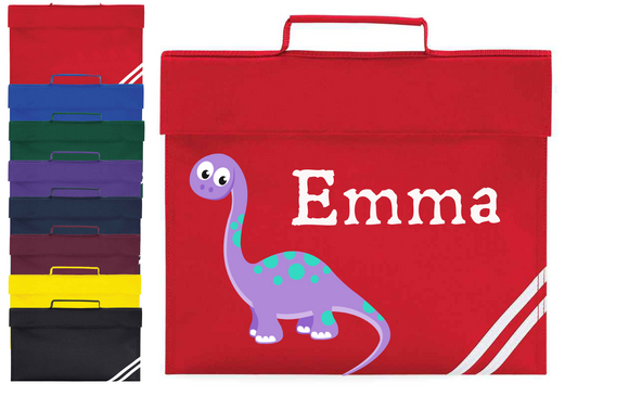 Personalised School Book Bag Dinosaur Childrens Boys Girls Any Name PE Kit Gift