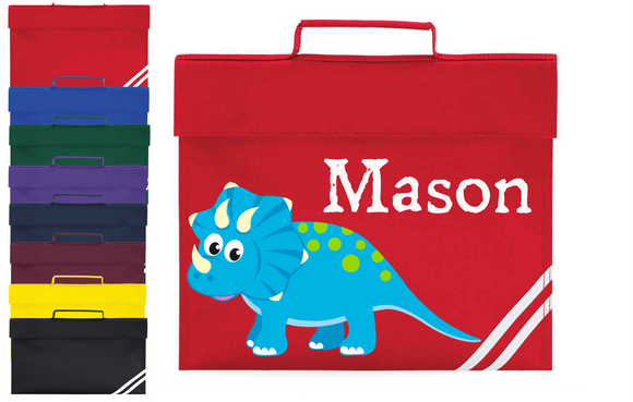 Personalised School Book Bag Dinosaur Childrens Boys Girls Any Name PE Kit Gift 3