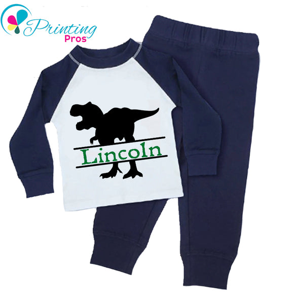 Personalised Dinosaur Birthday Pyjamas Custom Name Gifts Boys T-rex