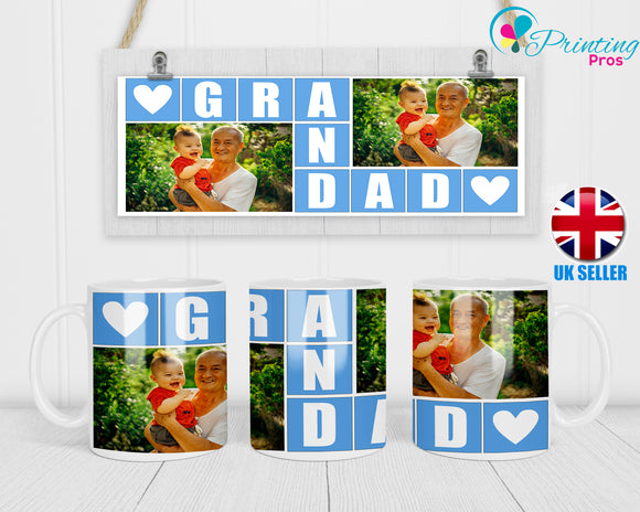 Personalised Photo Grandad Tea Coffee Mug Fathers Day, Funny Birthday, Christmas, Novelty Gift