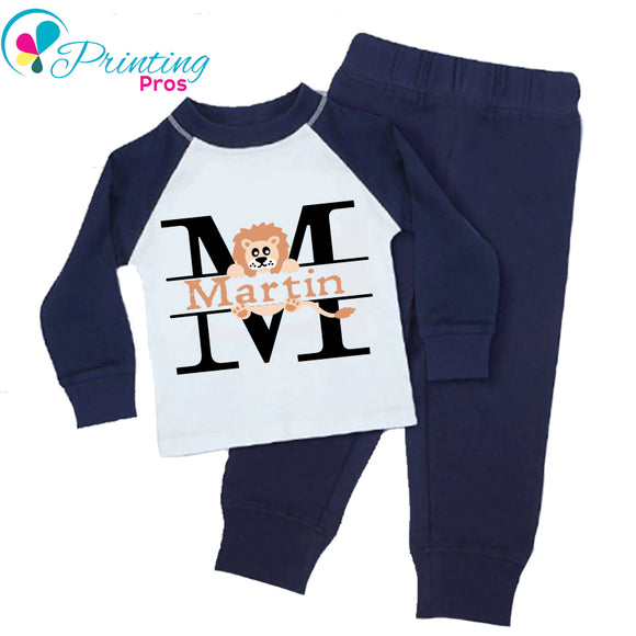 Personalised Baby Lion Birthday Pyjamas Custom Name Gifts Boys