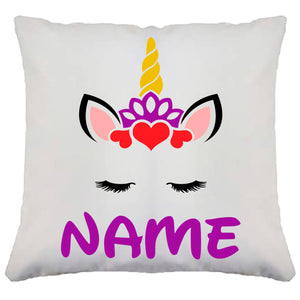 Personalised Girl Unicorn Love Heart Unicorn Cushion Cover Birthday Gift Present Custom