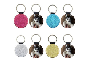 Glitter Round Keyring