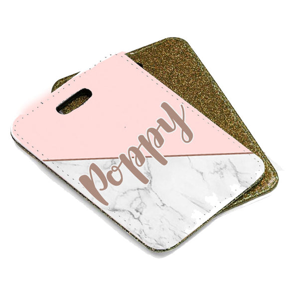 Personalised Marble Name Luggage Tag