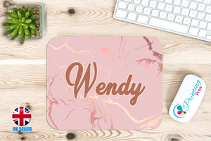 Pretty Personalised Marble Print Mouse Mat