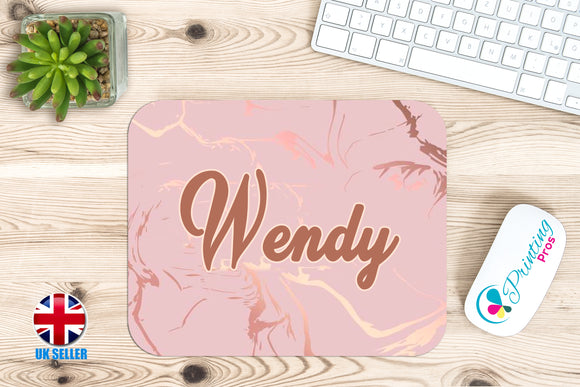 Pretty Personalised Marble Print Mouse Mat