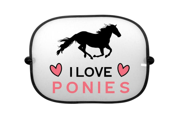 I Love Ponies Car Sun Shade