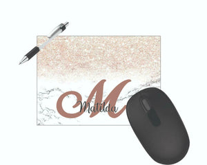 Pretty Personalised Marble Print Mouse Mat