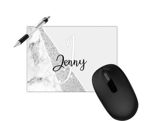 Pretty Personalised Marble Print Mouse Mat