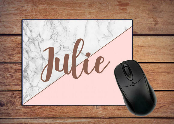 Pretty Personalised Marble Print Mouse Mat