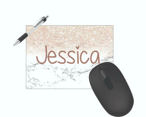 Pretty Personalised Marble Print Mouse Mat