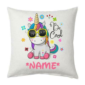 Personalised Girls Unicorn Flower Cushion