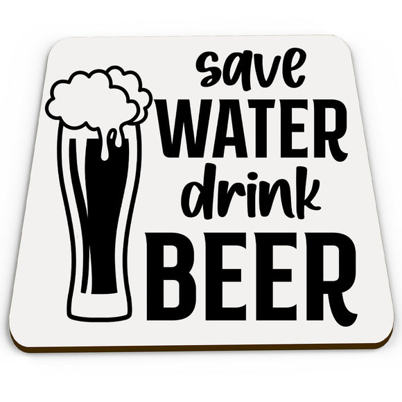 secret santa gift idea Save Water Drink Beer coaster Christmas funny present joke