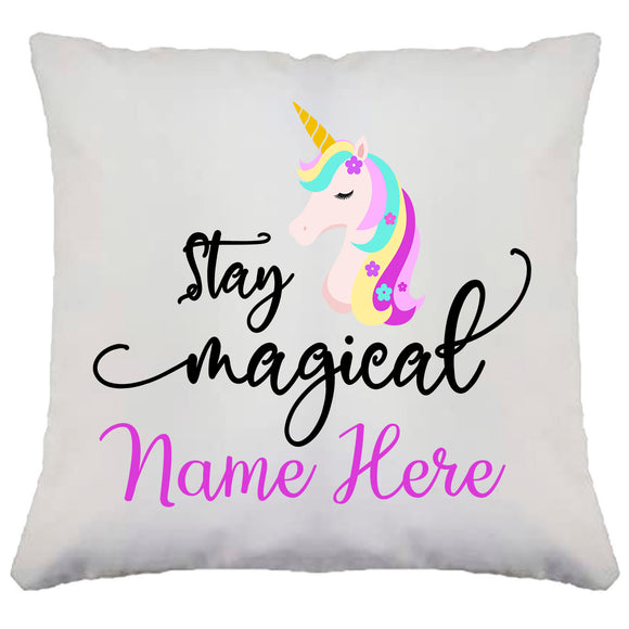 Personalised Girl Unicorn Stay Magical Unicorn Cushion Cover Birthday Gift Present Custom