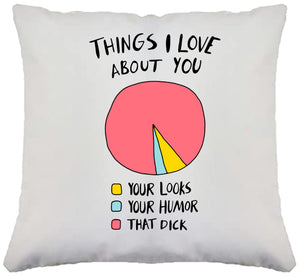 FUNNY VALENTINES CUSHION THINGS I LOVE ABOUT YOU D**K