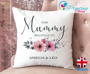 Personalised Mum Cushion Cover Flowers Mother Mum Gift Birthday Pillow