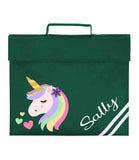 Personalised School Book Bag Unicorn Heart Childrens Boys Girls Any Name PE Kit Gift