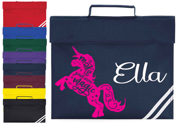 Personalised School Book Bag Unicorn Childrens Boys Girls Any Name PE Kit Gift