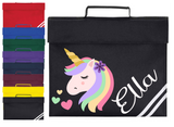 Personalised School Book Bag Unicorn Heart Childrens Boys Girls Any Name PE Kit Gift