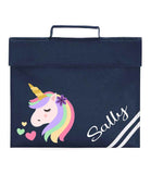 Personalised School Book Bag Unicorn Heart Childrens Boys Girls Any Name PE Kit Gift