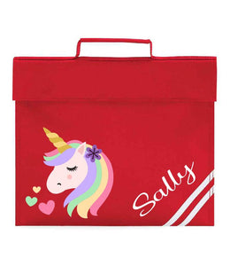 Personalised School Book Bag Unicorn Heart Childrens Boys Girls Any Name PE Kit Gift